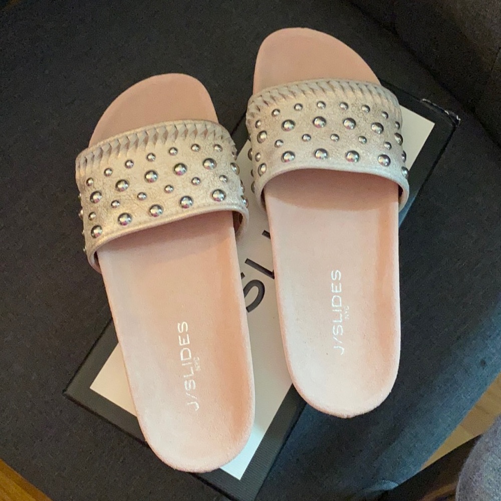 JSlides pink Suede Slides